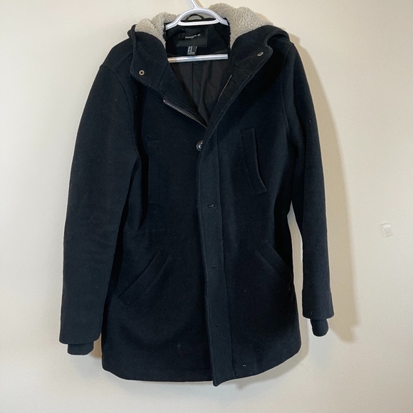 Forever 21 Men's Hooded Zip/ Button Coat - Picture 2 of 6